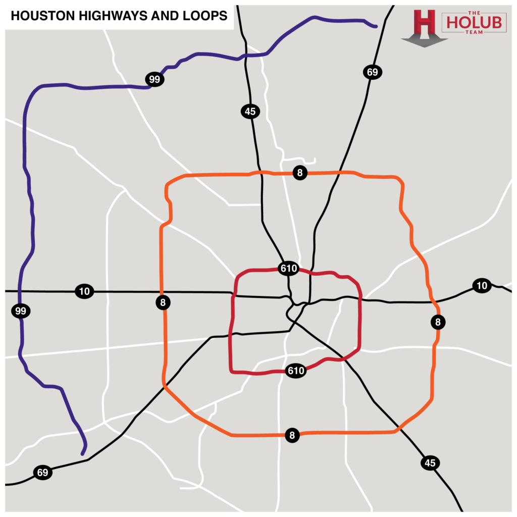 Houston Highways and Loops Map