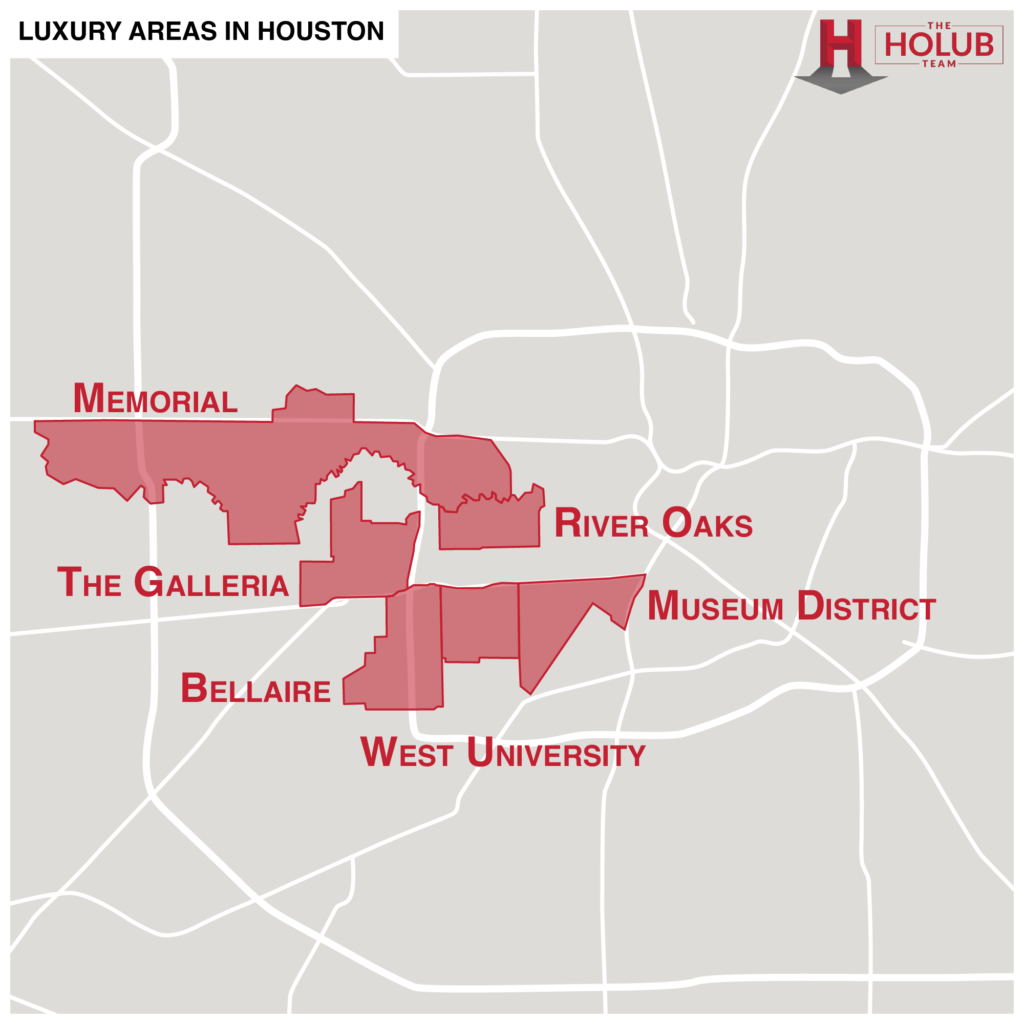 Luxury Areas in Houston Map